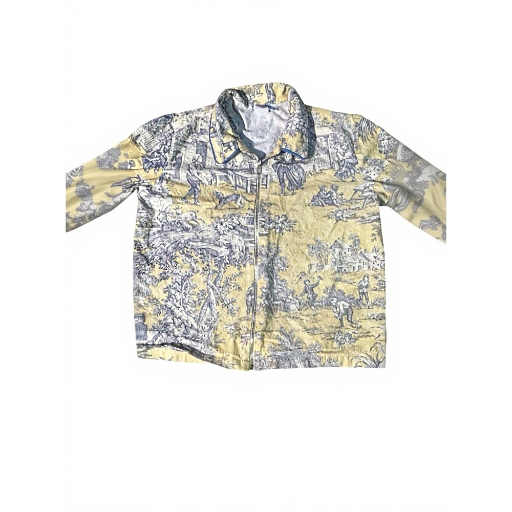 Vintage made in USA Love Lies Women Toile Print jacket‎ cottage, casual feminine